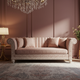 Elegant Inlay Upholstered Sofa with Greek Key Detailing | Luxury Handmade Sofa