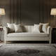 Elegant Inlay Carved Beige Sofa | Luxury Handmade Sofa