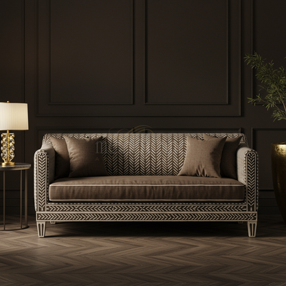Luxury Inlay Patterned Upholstered Sofa | Luxury Handmade Sofa