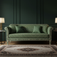 Luxury Green Inlay Pattern Sofa | Luxury Handmade Sofa