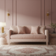 Elegant Blush Pink Inlay Sofa | Luxury Handmade Sofa