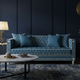Luxury Blue Inlay Sofa with Geometric and Floral Patterns | Luxury Handmade Sofa