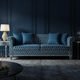 Luxury Blue Hexagonal Inlay Sofa | Luxury Handmade Sofa