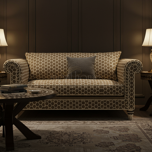 Elegant Inlay Patterned Sofa | Luxury Handmade Sofa
