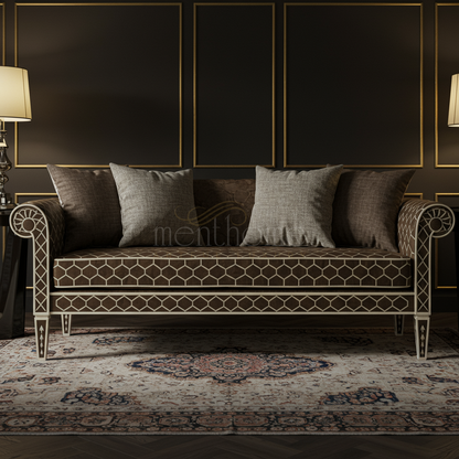 Luxury Inlay Patterned Fabric Sofa | Luxury Handmade Sofa
