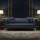 Luxurious Blue Honeycomb Inlay Sofa | Luxury Handmade Sofa