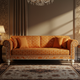 Luxury Orange Inlay Sofa with Handcrafted Woodwork | Luxury Handmade Sofa