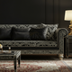 Luxury Black and White Floral Inlay Sofa | Luxury Handmade Sofa