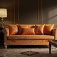 Luxury Inlay Patterned Orange Sofa | Luxury Handmade Sofa