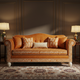Elegant Inlay Carved Velvet Sofa | Luxury Handmade Sofa
