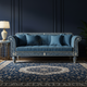 Luxury Blue Inlay Sofa with Intricate Floral Design | Luxury Handmade Sofa
