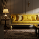 Luxury Inlay Yellow Velvet Sofa | Luxury Handmade Sofa