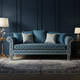 Luxury Blue Inlay Sofa with Classic Pattern | Luxury Handmade Sofa