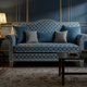 Elegant Blue Inlay Pattern Sofa | Luxury Handmade Sofa