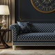 Luxury Blue Patterned Inlay Sofa | Luxury Handmade Sofa