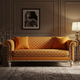 Luxury Inlay Pattern Orange Sofa | Luxury Handmade Sofa