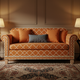 Luxury Inlay Patterned Orange Sofa | Luxury Handmade Sofa