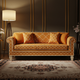 Luxury Inlay Patterned Orange Sofa | Luxury Handmade Sofa