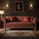 Inlay Patterned Luxury Red Sofa | Luxury Handmade Sofa