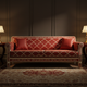 Luxury Inlay Red Sofa with Ornate Pattern | Luxury Handmade Sofa