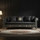 Luxurious Inlay Detail Black Sofa | Luxury Handmade Sofa