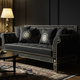 Luxury Inlay Black Sofa with Intricate Floral Design | Luxury Handmade Sofa