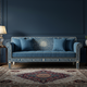 Luxury Inlay Blue Upholstered Sofa | Luxury Handmade Sofa