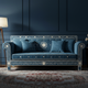 Luxury Inlay Blue Velvet Sofa | Luxury Handmade Sofa