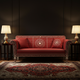 Red Inlay Artisan Sofa | Luxury Handmade Sofa