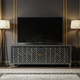 Inlay Chevron Pattern Luxury TV Cabinet | Luxury Handmade TV Cabinet