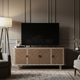Luxury Inlay Wood Chevron TV Cabinet | Luxury Handmade TV Cabinet