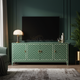 Inlay Chevron Pattern Green TV Cabinet | Luxury Handmade TV Cabinet