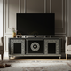 Black and White Inlay TV Cabinet with Greek Key Motif | Luxury Handmade TV Cabinet