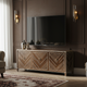 Luxury Inlay Wood TV Cabinet with Geometric Design | Luxury Handmade TV Cabinet