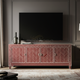 Handcrafted Inlay TV Cabinet with Chevron Pattern | Luxury Handmade TV Cabinet