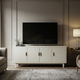 Luxury Inlay TV Cabinet with Hexagonal Pattern | Luxury Handmade TV Cabinet