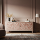 Elegant Floral Inlay TV Cabinet | Luxury Handmade TV Cabinet