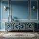 Luxury Inlay TV Cabinet with Floral Motif | Luxury Handmade TV Cabinet
