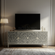 Luxury Inlay TV Cabinet with Intricate Floral Design | Luxury Handmade TV Cabinet