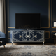 Luxury Inlay TV Cabinet with Floral Motif | Luxury Handmade TV Cabinet