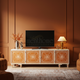 Handcrafted Inlay TV Cabinet with Geometric Starburst Design | Luxury Handmade TV Cabinet
