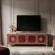 Luxury Inlay Handcrafted TV Cabinet with Marble Top | Luxury Handmade TV Cabinet