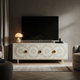 Elegant Inlay TV Cabinet with Circular Motif Design | Luxury Handmade TV Cabinet