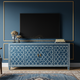 Luxury Inlay Blue Geometric TV Cabinet | Luxury Handmade TV Cabinet