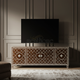Luxury Inlay Patterned Wooden TV Cabinet | Luxury Handmade TV Cabinet