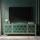 Inlay Artful Luxury TV Cabinet in Emerald Green | Luxury Handmade TV Cabinet
