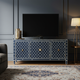 Elegant Inlay Blue and White TV Cabinet | Luxury Handmade TV Cabinet