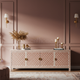 Luxury Inlay Pattern TV Cabinet in Soft Blush | Luxury Handmade TV Cabinet