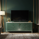 Sunburst Inlay TV Cabinet in Emerald Green and White | Luxury Handmade TV Cabinet
