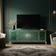Luxury Inlay Green Marble TV Cabinet | Luxury Handmade TV Cabinet